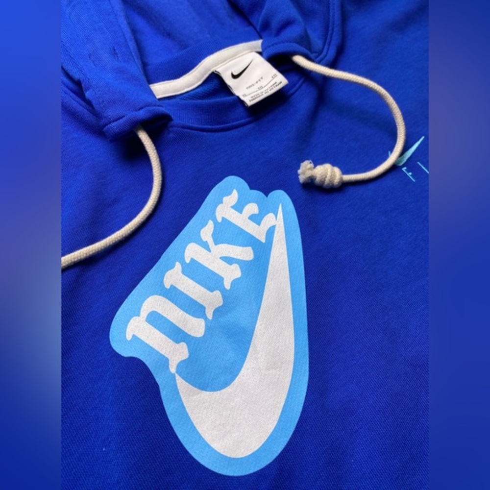 Rare Nike EYBL Cropped Hoodie Blue Women Size XL Who Run We Run Elite Basketball - Picture 4 of 10